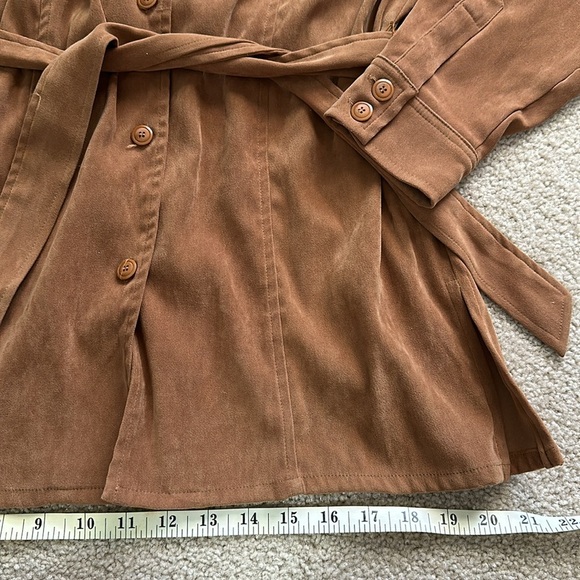 Vintage Rafaella Women’s Tan Button Up Jacket with Belt Size 6 - Picture 8 of 11